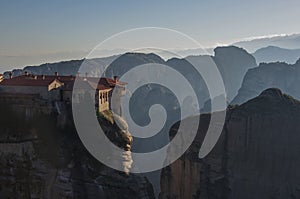 Varlaam Monastery in Meteora rocks, meaning `suspended into air` in Trikala