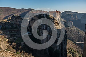 Varlaam Monastery in Meteora rocks, meaning `suspended into air` in Trikala