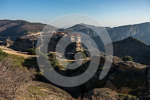 Varlaam Monastery in Meteora rocks, meaning `suspended into air` in Trikala