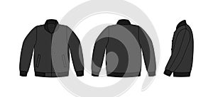 Varsity jacket  baseball jacket   template illustrationfront,back and side