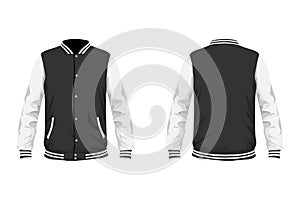 Varsity jacket grey and white mockup