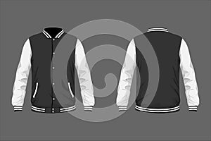 Varsity Jacket Grey and white mockup