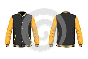 Varsity Jacket Grey and yellow mockup