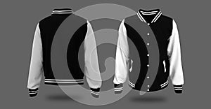 Varsity Jacket mock up isolated on grey background