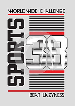 Varsity sports lines numbers poster vector