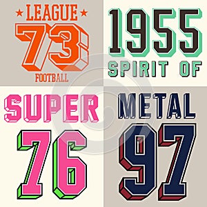 Varsity Sports Vector for Apparel