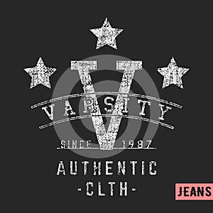 Varsity stars vintage stamp