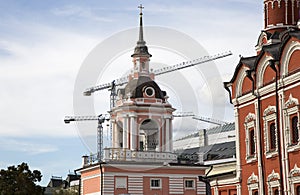 Varvarka street with cathedrals and churches - located near Red Square in Moscow, Russia