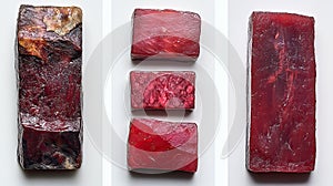 Cured Meat Selection on White Background