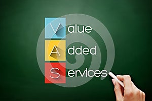 VAS - Value Added Services acronym on blackboard