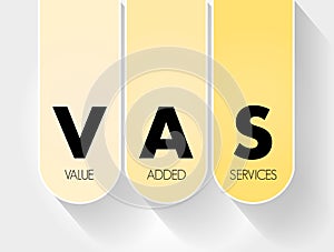 VAS - Value Added Services acronym, business concept
