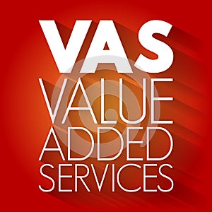 VAS - Value Added Services acronym, business concept background