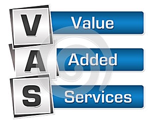 VAS - Value Added Services Blue Grey Squares Vertical