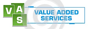 VAS - Value Added Services Green Blue Squares Left Box