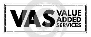 VAS Value-Added Services - popular telecommunications industry term for non-core services, beyond standard voice calls, acronym