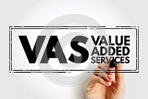 VAS Value-Added Services - popular telecommunications industry term for non-core services, beyond standard voice calls, acronym