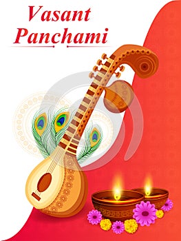 Vasant Panchami Saraswati Puja Indian festival background