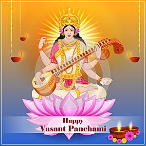 Vasant Panchami Saraswati Puja Indian festival background