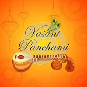Vasant Panchami Saraswati Puja Indian festival background photo