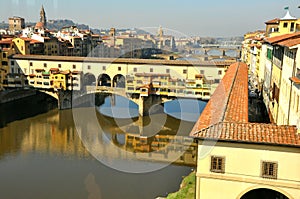 Vasari corridor and the Old bridge in Florence