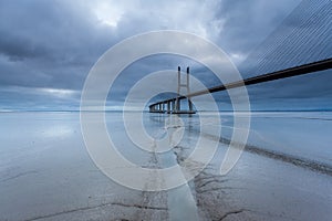 The Vasco da Gama Bridge is a landmark, and one of the longest bridges in the world.