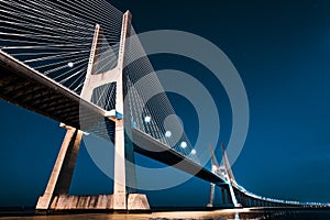 Vasco da Gama bridge in Lisbon by night