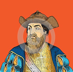 Vasco de Gama cartoon style portrait