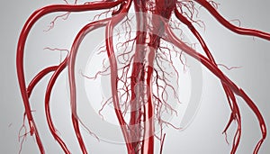 Vascular network in 3D, perfect for medical illustrations photo