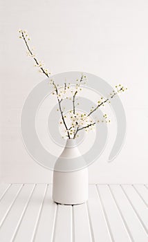 Vase with cherry blossom