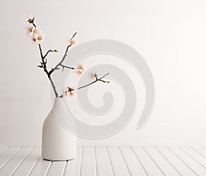 Vase with cherry blossom