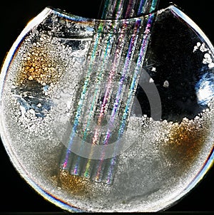 Vase with crystals and straws