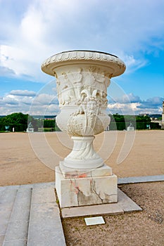 Vase de la Guerre in Versailles gardens, Paris suburbs, France