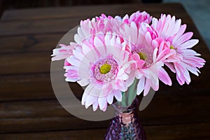 Vase Flower on WoodTable