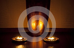 Vase reflection candles in SPA