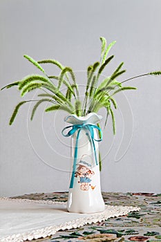 Vase And Setaria