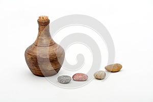 Vase and stones