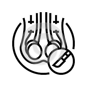 vasectomy surgery line icon vector illustration
