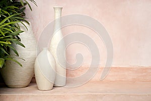 Vases on Pink Background