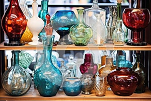 vases of various shapes and sizes made from blown glass