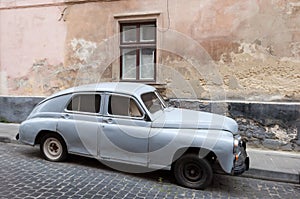 Vasilievsky Island spitSoviet Pobeda car