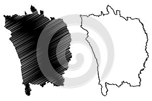 Vaslui County Administrative divisions of Romania, Nord-Est development region map vector illustration, scribble sketch Vaslui photo