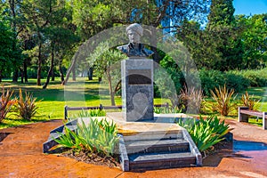 Vasos Mavrovouniotis statue in Podgorica, Montenegro photo