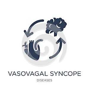 Vasovagal syncope icon. Trendy flat vector Vasovagal syncope icon on white background from Diseases collection photo