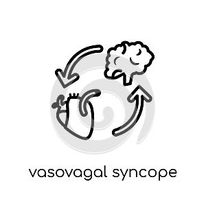 Vasovagal syncope icon. Trendy modern flat linear vector Vasovagal syncope icon on white background from thin line Diseases photo