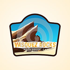 Vasquez rocks travelling logotype concept with rocks