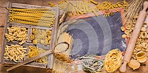 Vast assortment and types of Italian pasta