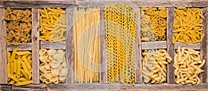 Vast assortment and types of Italian pasta