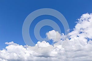 The vast blue sky and clouds sky. blue sky background with tiny clouds