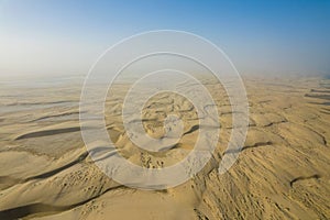 Vast landscape of Sealine Desert and Sand Dunes in Qatar