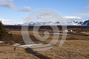 The vast landscape at Thingvellir in Iceland